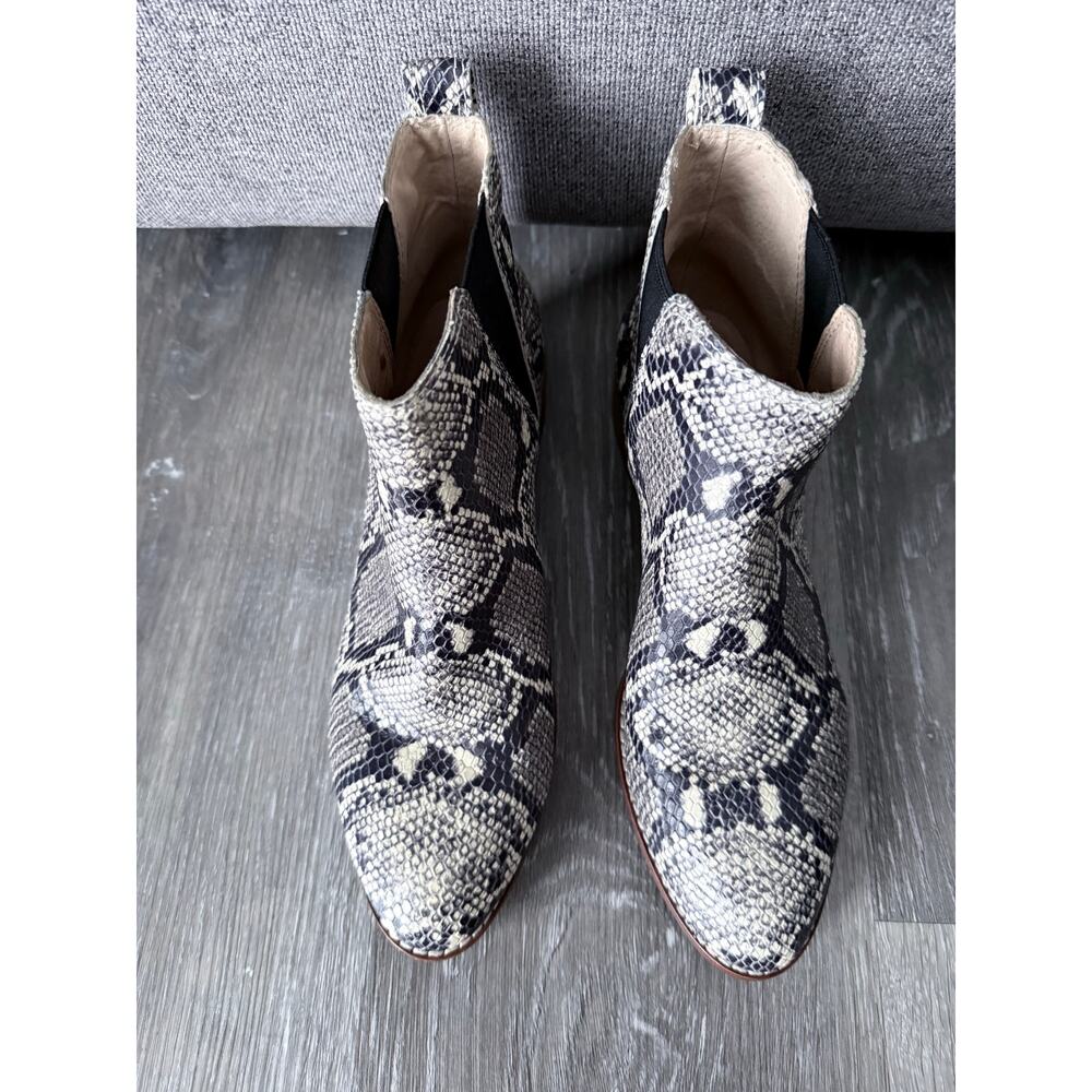 MADWELL black white snake embossed leather heeled Carina booties boots shoes - Picture 7 of 12